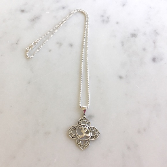 Sterling Silver Om Necklace - Picture 3 of 15